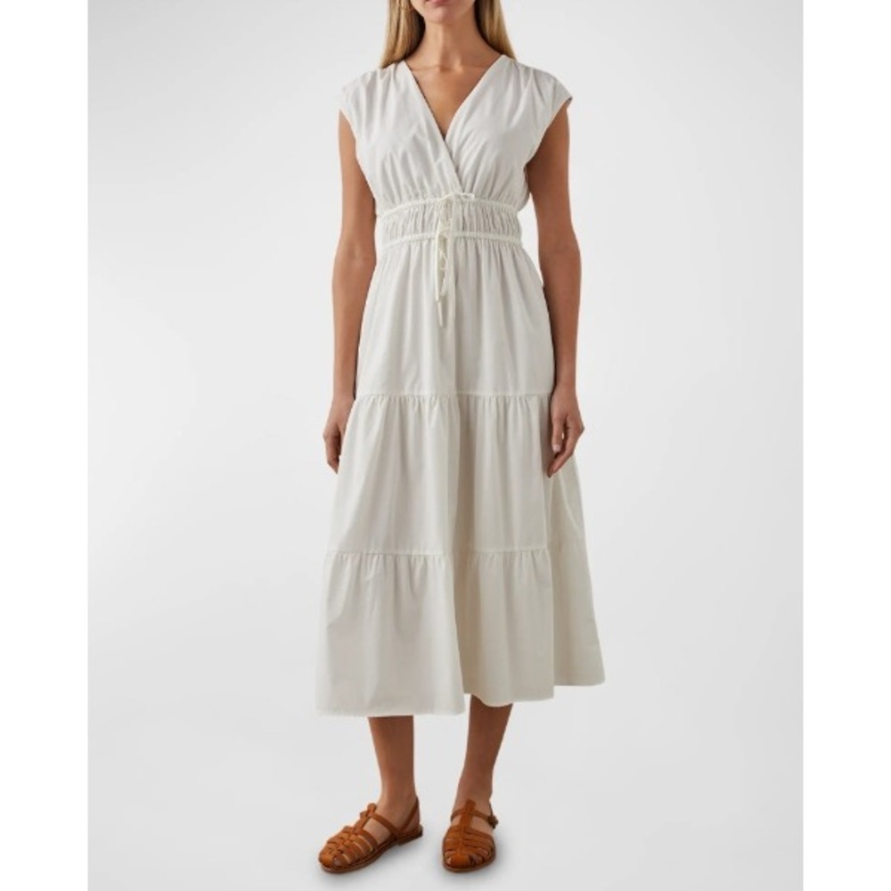 Rails White Tiered Midi Dress